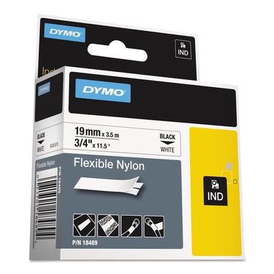 Dymo - Rhino Flexible Nylon Industrial Label Tape Cassette, 3/4in x 11-1/2 ft. - White