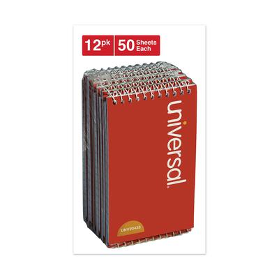 Universal® Wirebound Memo Books, Narrow Rule, 5 x 3, Orange, 12 50 Sheet Pads/Pack