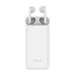 Tech Squared Air Juice 10K mAh Portable Charger, Compatible with Airpods and Smartphones, White