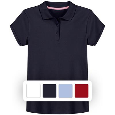 Izod Girls' Short Sleeve Polo Navy 6