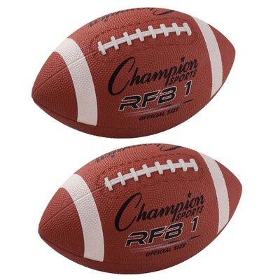 Champion Sports kids Official Size Rubber Football, Pack Of 2 Plastic in Brown | 8 H x 11 W x 5.5 D in | Wayfair RFB1