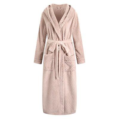 Alwyn Home RH Robe Bath Plush Women's Fleece Long Hooded Luxury Soft Spa Bath Coat RHW2823 Polyester | 34 H x 44 W in | Wayfair