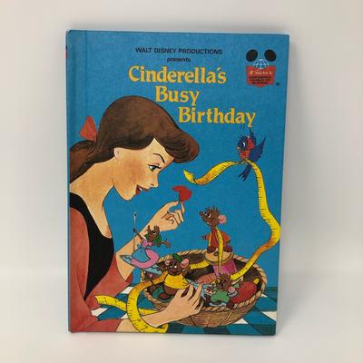 Disney Other | Cinderellas Busy Birthday Book Walt Disney Productions 1985 Book Club Edition | Color: Blue | Size: Os