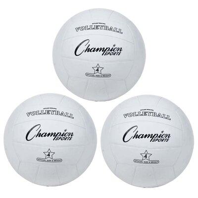 Champion Sports kids Rubber Volleyball, Official Size, Pack Of 3 Plastic in White | 7.5 H x 5.25 W x 10.5 D in | Wayfair VR4