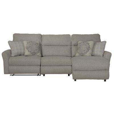 Brown Reclining Sectional - Red Barrel Studio® Mcpherson 3 - Piece Power Reclining Sectional w/ 1 Lay-Back Chaise & 1 Lay-Flat Recliner Polyester | Wayfair