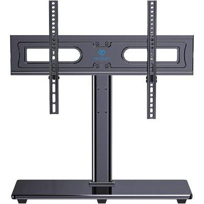 zhutreas Universal TV Stand Table Top TV Base For 37-70 Inch LCD LED OLED 4K Flat Screen Tvs-Height Adjustable TV Mount Stand w/ Tempered Glass Base