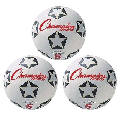 Champion Sports kids Rubber Soccer Ball Size 5, Pack Of 3 Plastic in Black | 8.25 H x 5.75 W x 11 D in | Wayfair SRB5