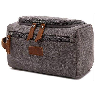 Rebrilliant Emee Travel Shaving Bag in Gray, Size 5.5 H x 9.4 W x 5.1 D in | Wayfair 8F4095EEBA7240138F2C4B18DF4DC993