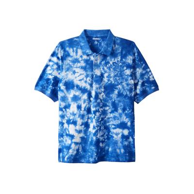 Men's Big & Tall Shrink-Less™ Piqué Polo Shirt by KingSize in Royal Blue Marble (Size XL)