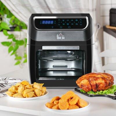 Homcom 8 in 1 Countertop Toaster Oven Stainless Steel in Black | 14.5 H x 12.5 W x 13.25 D in | Wayfair 800-117