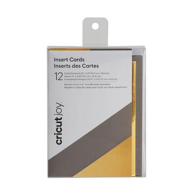 Cricut Joy Insert Cards | Gray/Gold Metallic 4.25" x 5.5" | Gold/Gray