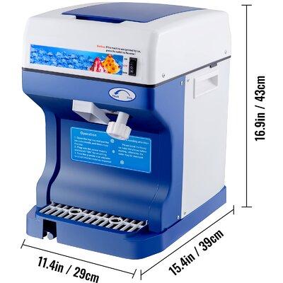 VEVOR Electric Shaved Ice Crusher, Stainless Steel in Blue/White | 16.9 H x 11.4 W x 15.4 D in | Wayfair BBJ168SY000000001V1