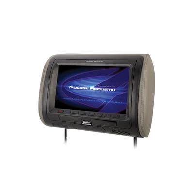 "7- Inch LCD Universal Headrest Monitor With DVD IR & FM Transmitters & 3 Interchangeable Skins Black"