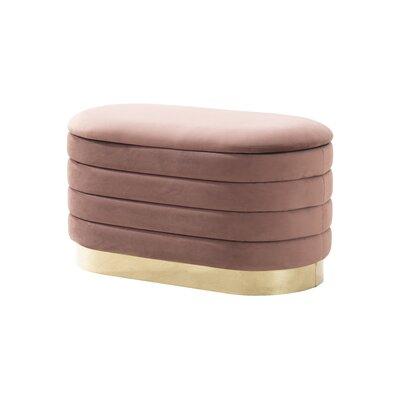 Chic Home Furniture Flip Top Storage Bench Upholstered/Velvet, Metal in Pink/Brown, Size 16.5 H x 31.5 W x 16.5 D in | Wayfair FSB9720-WR