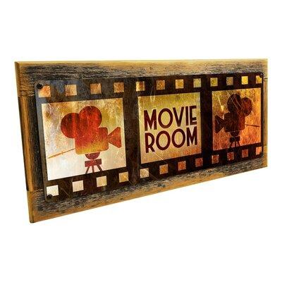 17 Stories Framed, Indoor Movie Room Metal Sign, Wall Art For Movie Room, Film Decor, Home Entertainment Metal | 7.25 H x 17 W x 0.75 D in | Wayfair