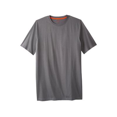Men's Big & Tall Heavyweight Longer-Length Crewneck T-Shirt by Boulder Creek in Steel (Size 6XL)