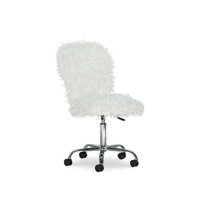 Fulton Faux Flokati Office Chair White by Linon Home Dcor in White