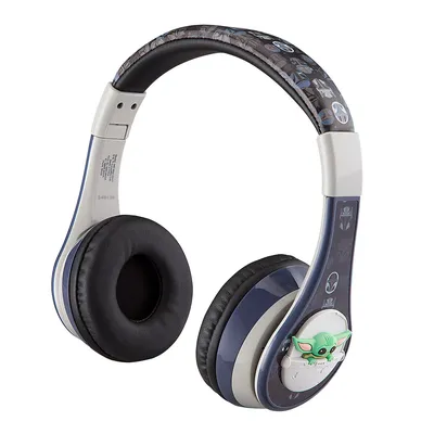 Mandalorian The Child Kids Volume Limiting Bluetooth Headphones with Microphone, Rechargeable Battery and Adjustable