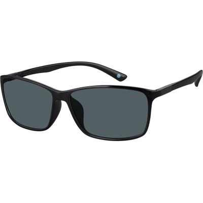 Zenni Men's Rectangle Rx Sunglasses Black Tortoiseshell Plastic Full Rim Frame