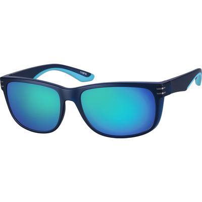 Zenni Rectangle Rx Sunglasses Blue Tortoiseshell Plastic Full Rim Frame