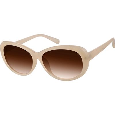 Zenni Women's Oval Rx Sunglasses Cream Tortoiseshell TR Full Rim Frame