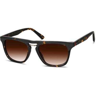Zenni Men's Square Rx Sunglasses Tortoiseshell Plastic Full Rim Frame