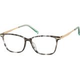 Zenni Women's Rectangle Prescription Glasses Gray Tortoiseshell Mixed Full Rim Frame