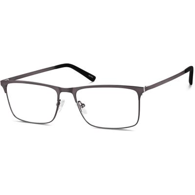 Zenni Men's Rectangle Prescription Glasses Graphite Stainless Steel Full Rim Frame