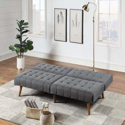 Farm on table Blue Grey Modern Convertible Sofa 1Pc Set Couch Polyfiber Plush Tufted Cushion Sofa Living Room Furniture Wooden Legs in Brown/Gray
