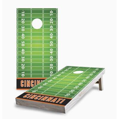 Skip's Garage Houston Football Corn Hole Board Set w/ LED Lights Solid Wood in Brown/Green | 12 H x 24 W x 48 D in | Wayfair SKP-CHWWC-88-1-2
