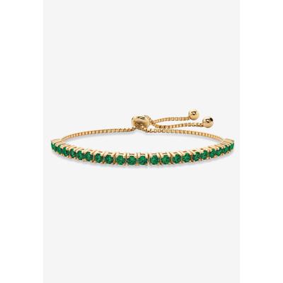 Women's Gold-Plated Bolo Bracelet, Simulated Birthstone 9.25