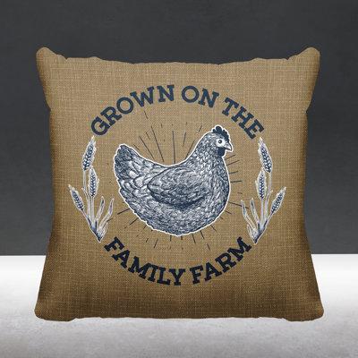 ULLI HOME Rusty Farm House Hen Indoor/Outdoor Pillow Polyester/Polyfill blend in White/Brown | 15 H x 15 W x 4.3 D in | Wayfair Rusty_Beige_16x16