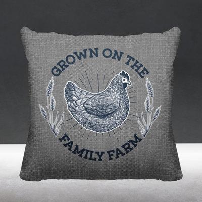 ULLI HOME Rusty Farm House Hen Indoor/Outdoor Pillow Polyester/Polyfill blend in Gray | 17 H x 17 W x 4.5 D in | Wayfair Rusty_Gray_18x18