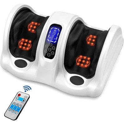 TERELAX Shiatsu Foot Massager w/ Remote Control & Lcd Screen Polyester in White, Size 1.0 H x 1.0 W x 1.0 D in | Wayfair TE8802SY