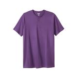 Men's Big & Tall Shrink-Less™ Lightweight Henley Longer Length T-Shirt by KingSize in Vintage Purple (Size 4XL) Henley Shirt