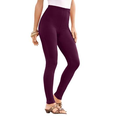 Plus Size Women's Ankle-Length Essential Stretch Legging by Roaman's in Dark Berry (Size S) Activewear Workout Yoga Pants
