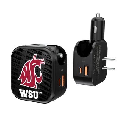 Washington State Cougars Team Logo Dual Port USB Car & Home Charger