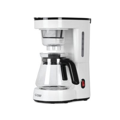 Commercial Chef Drip Coffee Maker w/ Pour Over Filter Plastic in Brown/White | 12.6 H x 10.43 W x 8.1 D in | Wayfair CHCP05W