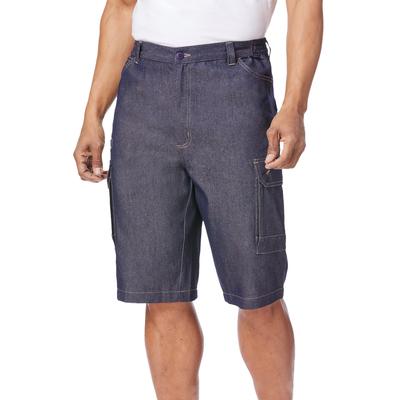 Men's Big & Tall Liberty Blues™ Lightweight Comfort Denim Cargo Jean Shorts by Liberty Blues in Rigid Wash (Size 62)