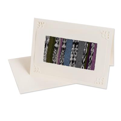 Sweet Memories,'Blank Greeting Card with Cotton Textile Accent'