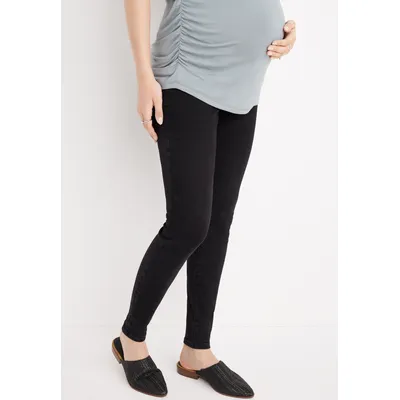 Maurices Women's Jeans Over The Bump Black Maternity Jegging Size X Small