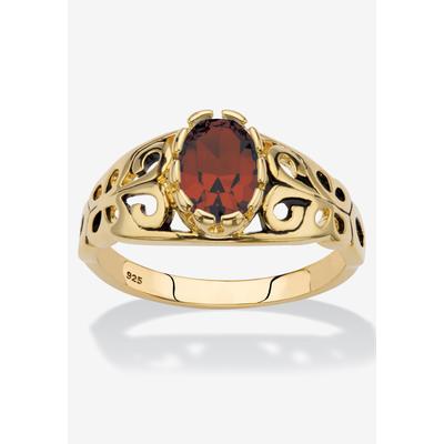 Women's Gold over Sterling Silver Open Scrollwork Simulated Birthstone Ring by PalmBeach Jewelry in January (Size 6)