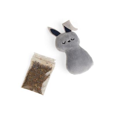 Refillable Bunny Plush Cat Toy, Grey