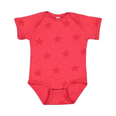 Code Five 4329 Infant Star Bodysuit in Red size 6MOS | Ringspun Cotton