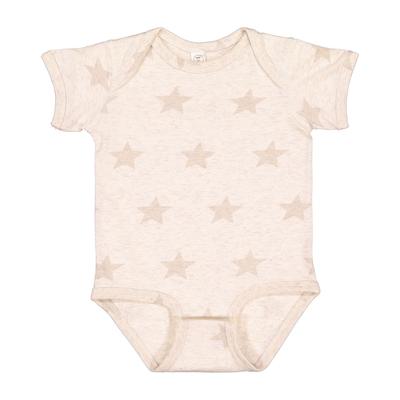 Code Five 4329 Infant Star Bodysuit in Natural Heather size 24MOS | 60/40 combed ringspun