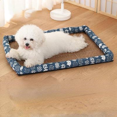 Tucker Murphy Pet™ Bozuwa Dog Kennel Summer Cool Kennel Dog Bed For All Seasons Pet Supplies Cotton in Black/Blue | 3 H x 15.7 W x 11.8 D in | Wayfair