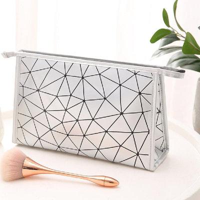 Everly Quinn Portable Makeup Bag Travel in Gray | 6.7 H x 10.63 W x 3.54 D in | Wayfair 2C64F29AE00848C6A9DD26E66D834EED