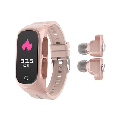 Fetor Smart Watches Pink - Pink Binaural Smart Bracelet & Bluetooth In-Ear Headphones