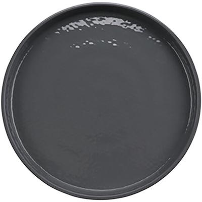 GET Roca Glazed 9" Gray Melamine Round Plate - 12/Case