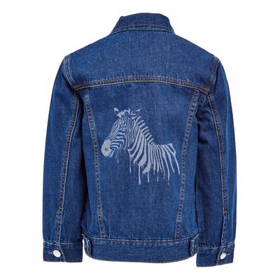 HighFive Crew Boys' Denim Jackets Blue - Blue & White Washed Zebra Accent Denim Jacket - Toddler & Boys